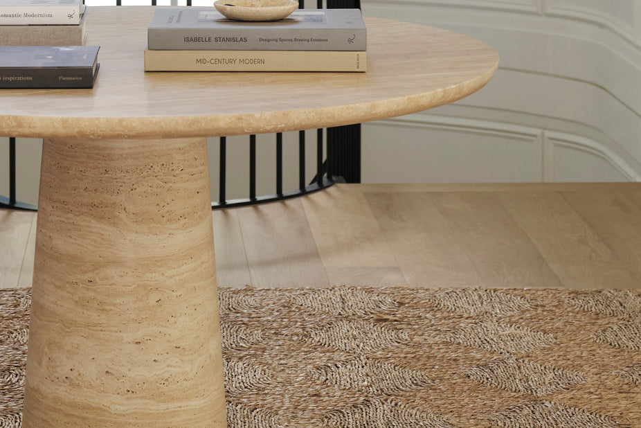 Travertine Kora Round Dining Table