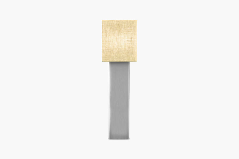 Raw Linen Shade Prism Floor Lamp