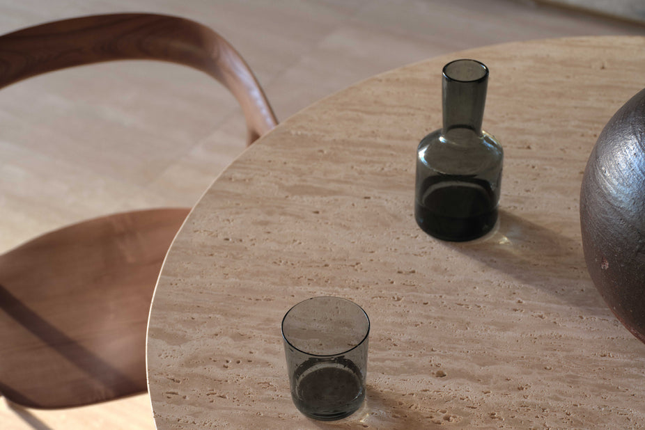 Travertine Kora Round Dining Table