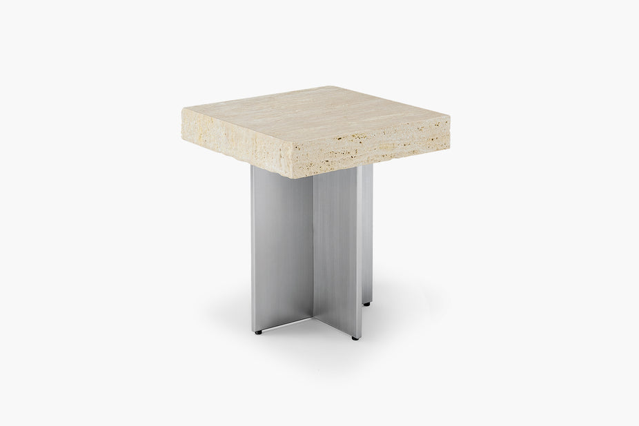 Zaha Travertine Side Table