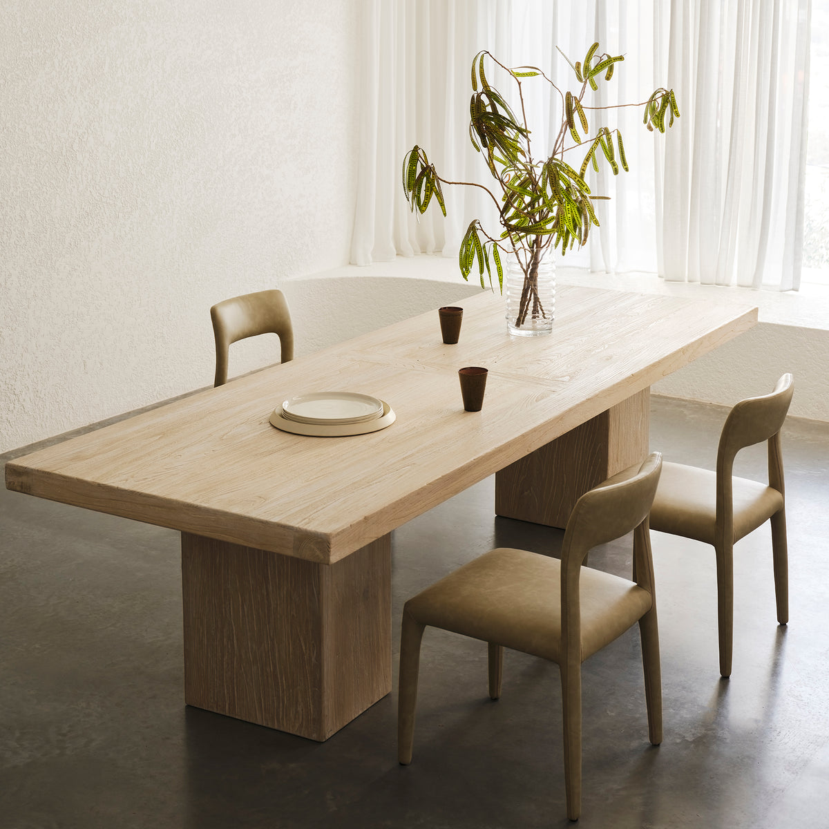 Aged Elm Bossi Rectangular Dining Table