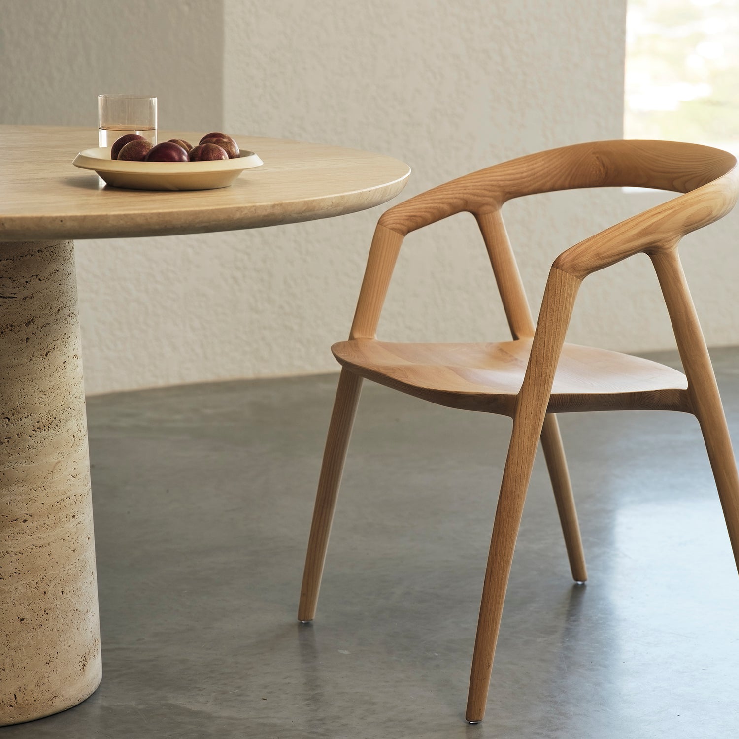Travertine Kora Round Dining Table