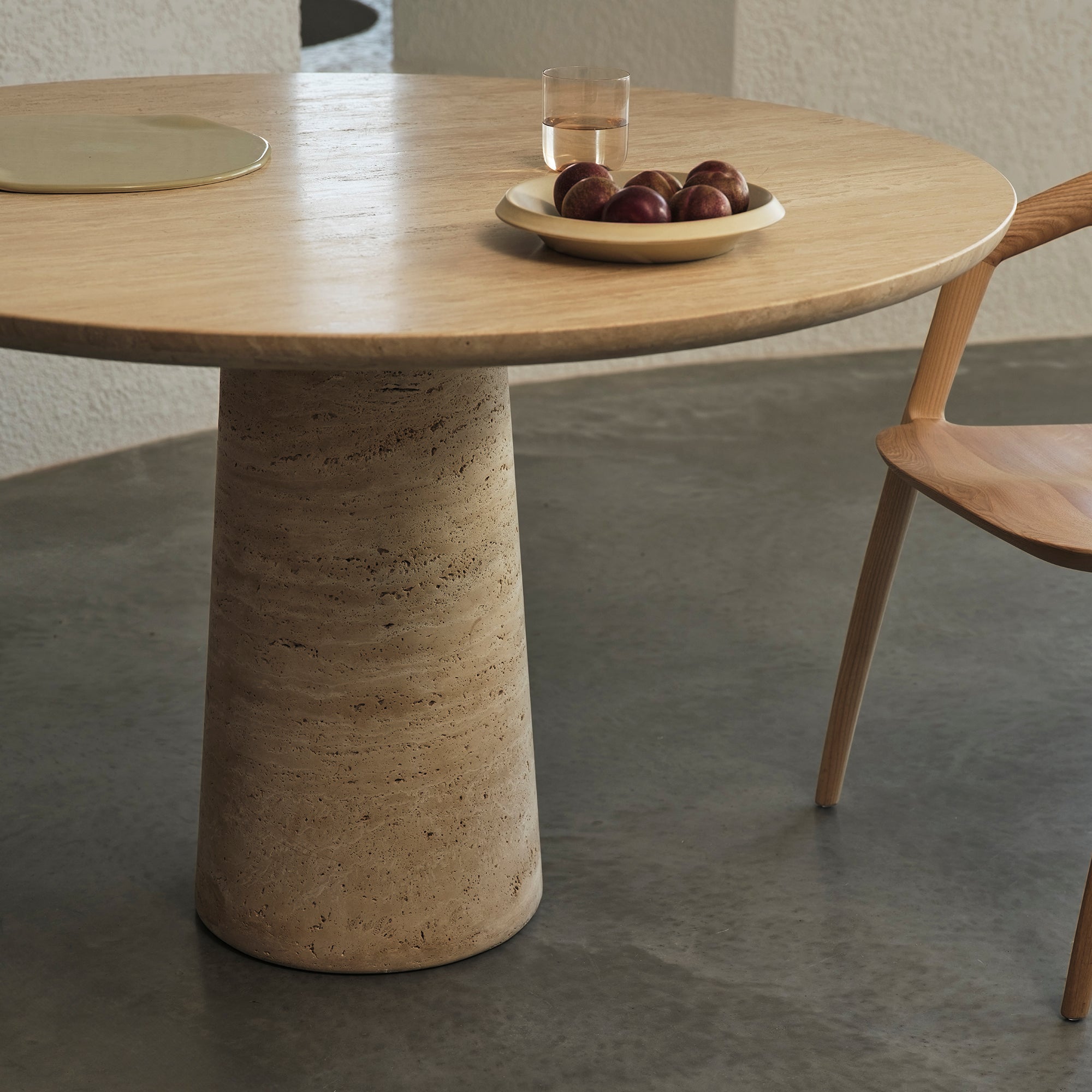 Travertine Kora Round Dining Table