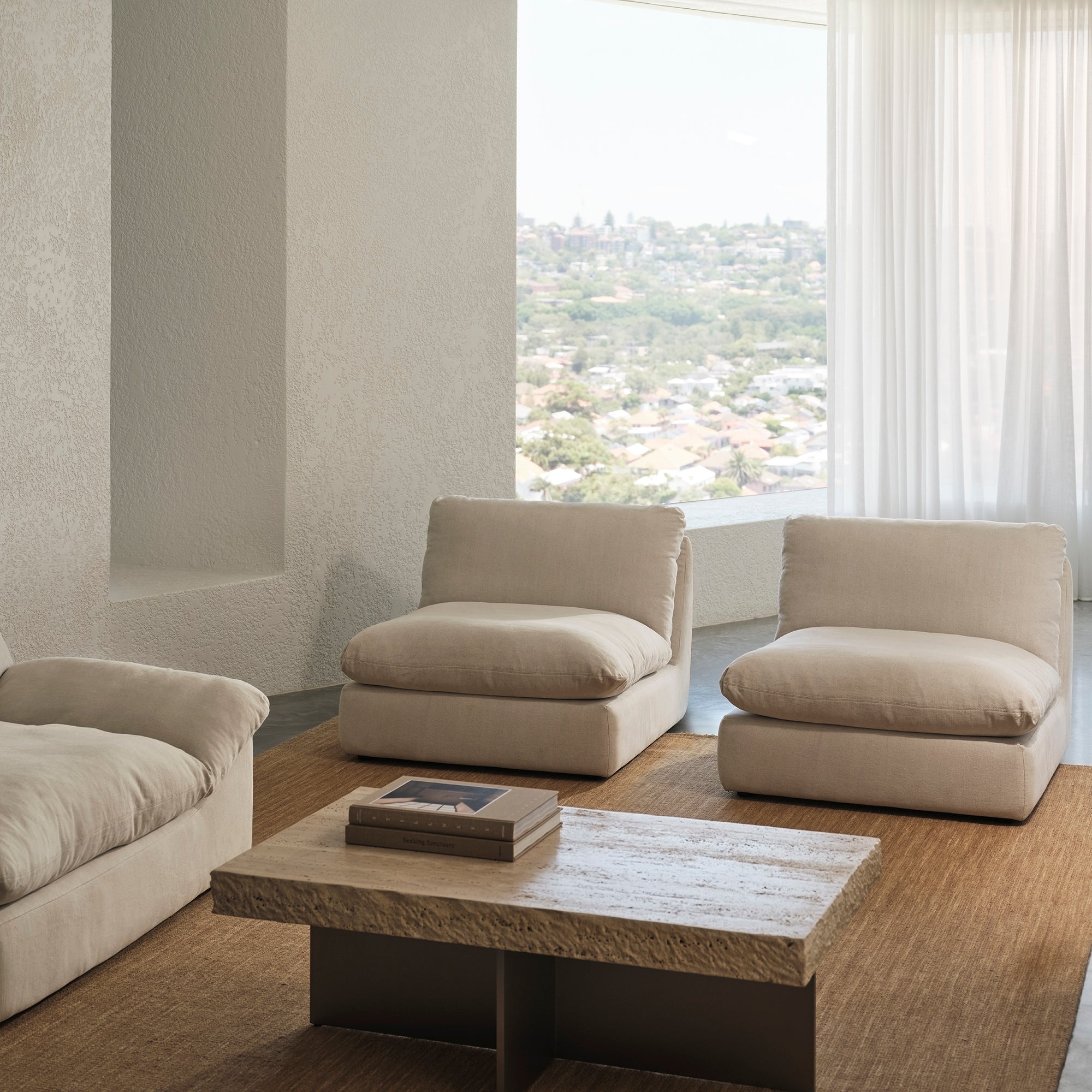 Zaha Travertine Coffee Table