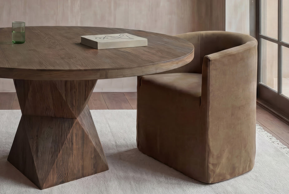 Rustic Helix Round Dining Table