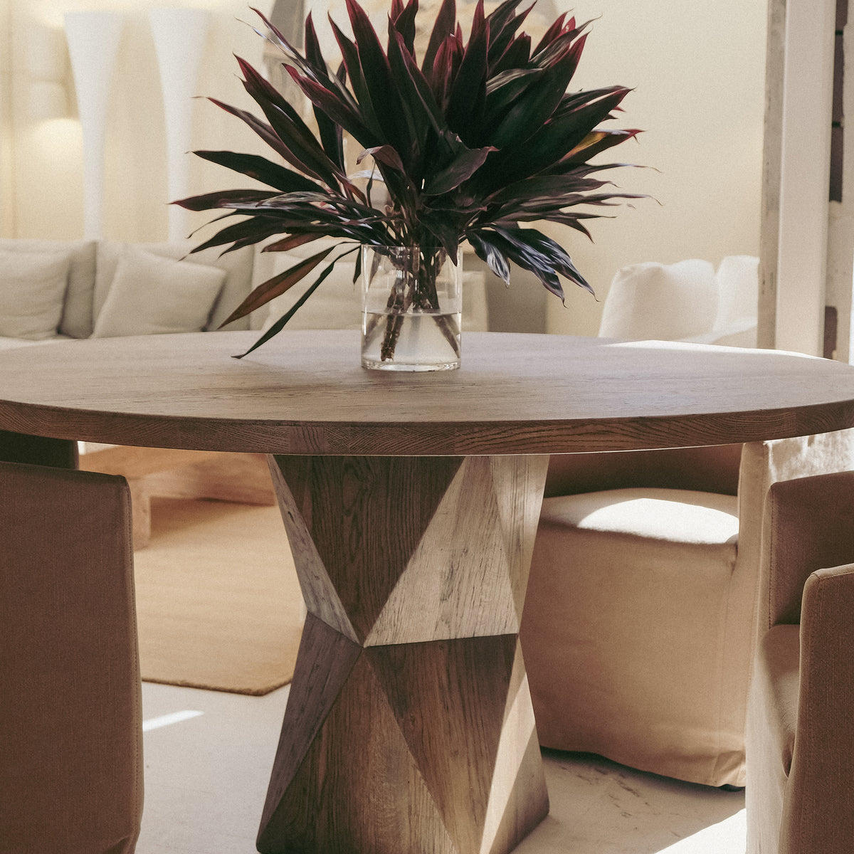 Rustic Helix Round Dining Table