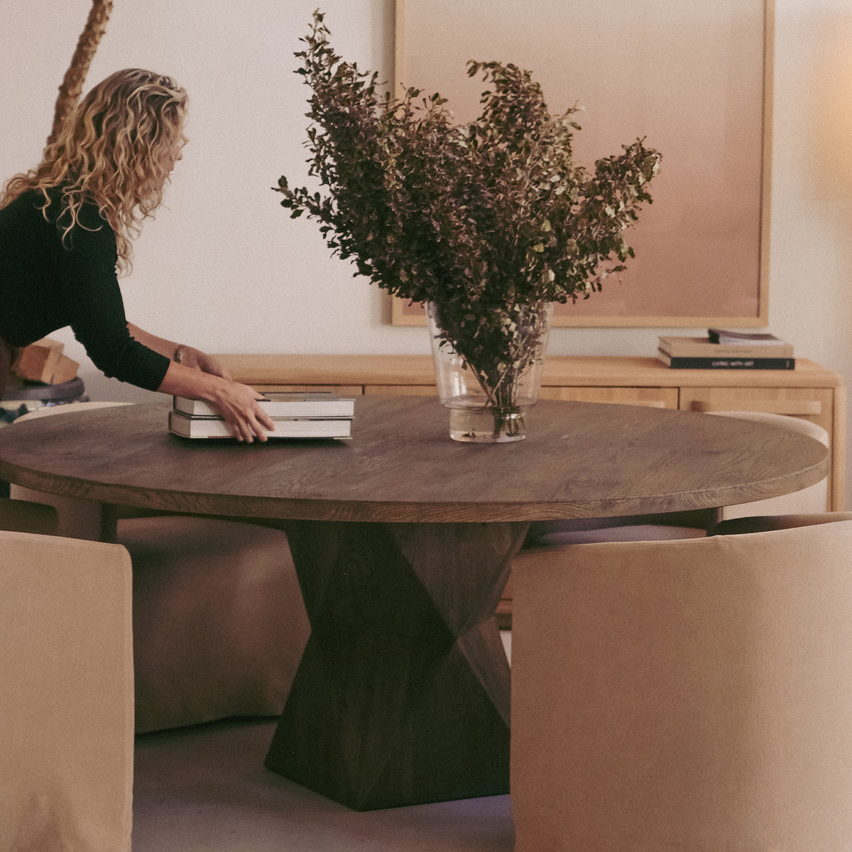 Rustic Helix Round Dining Table