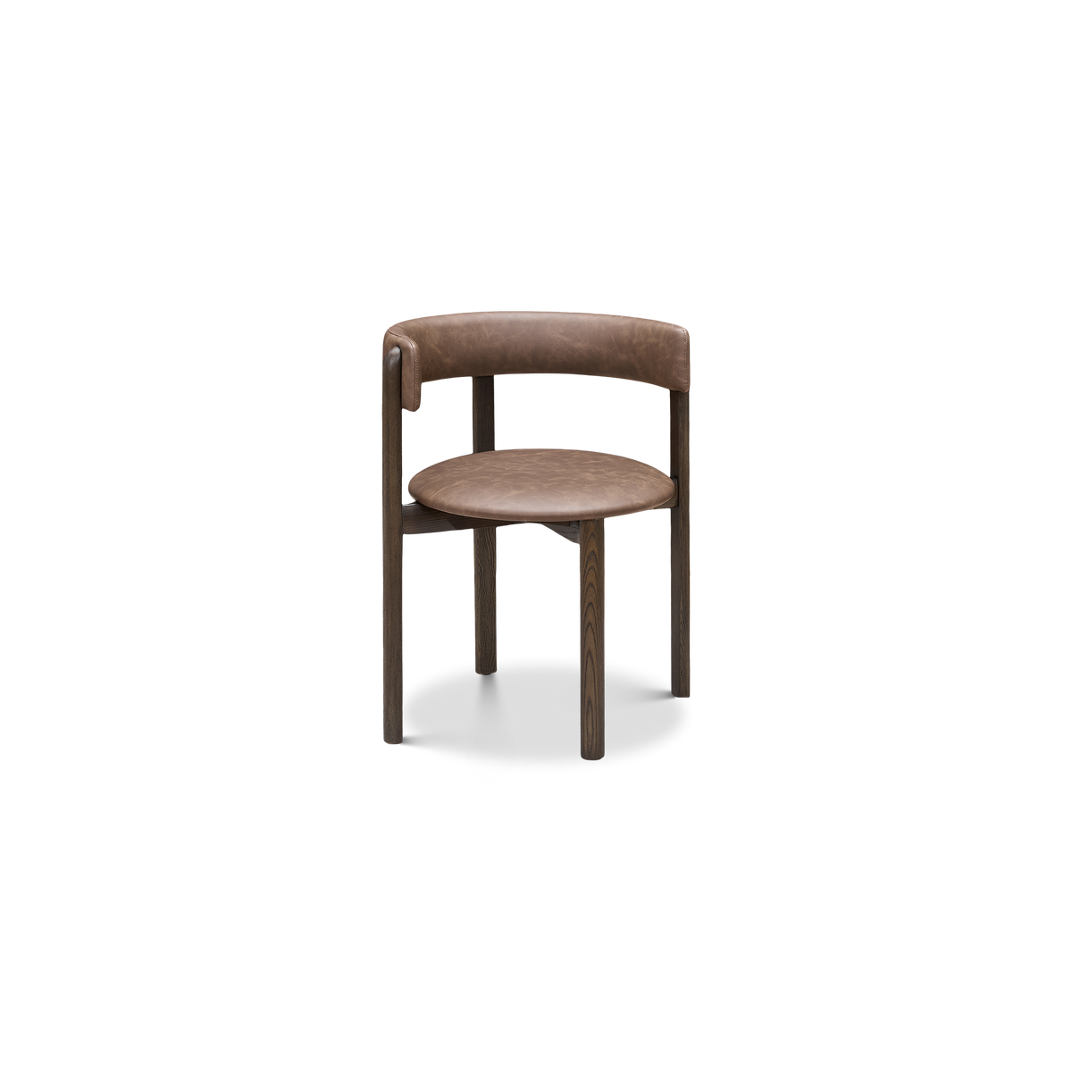 Aged Saddle Bellino Dining Chair with Americano Ash Timber Legs