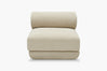 cream armless armchair