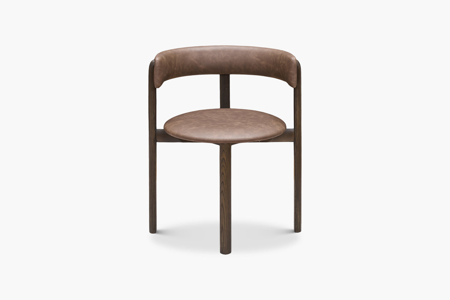 Aged Saddle Bellino Dining Chair with Americano Ash Timber Legs