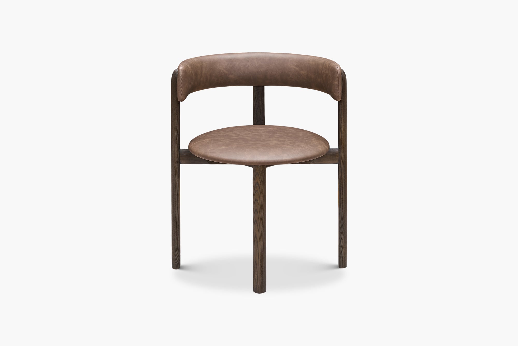 Aged Saddle Bellino Dining Chair with Americano Ash Timber Legs