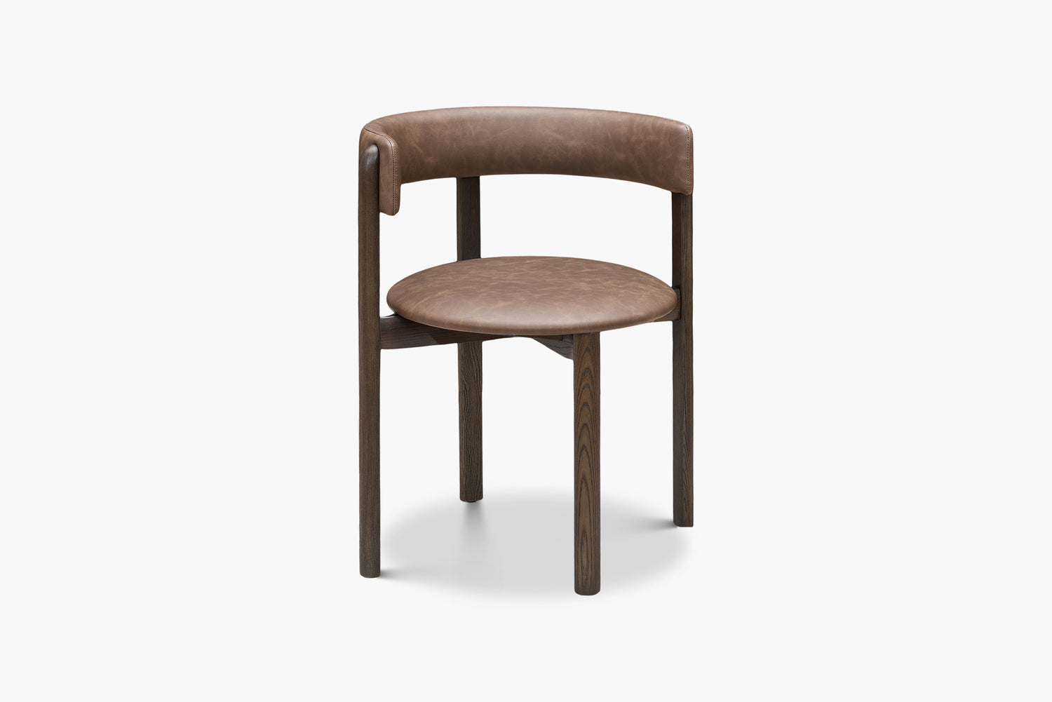 Aged Saddle Bellino Dining Chair with Americano Ash Timber Legs