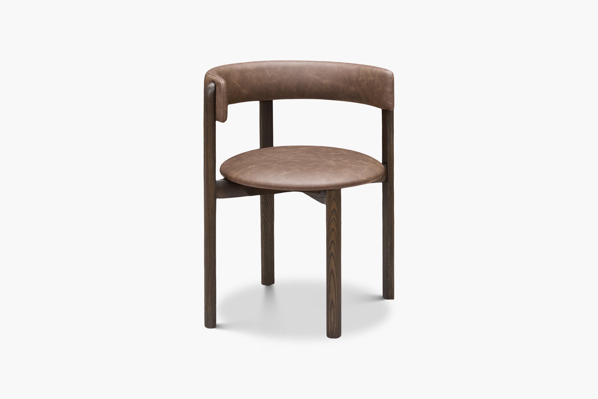 Aged Saddle Bellino Dining Chair with Americano Ash Timber Legs