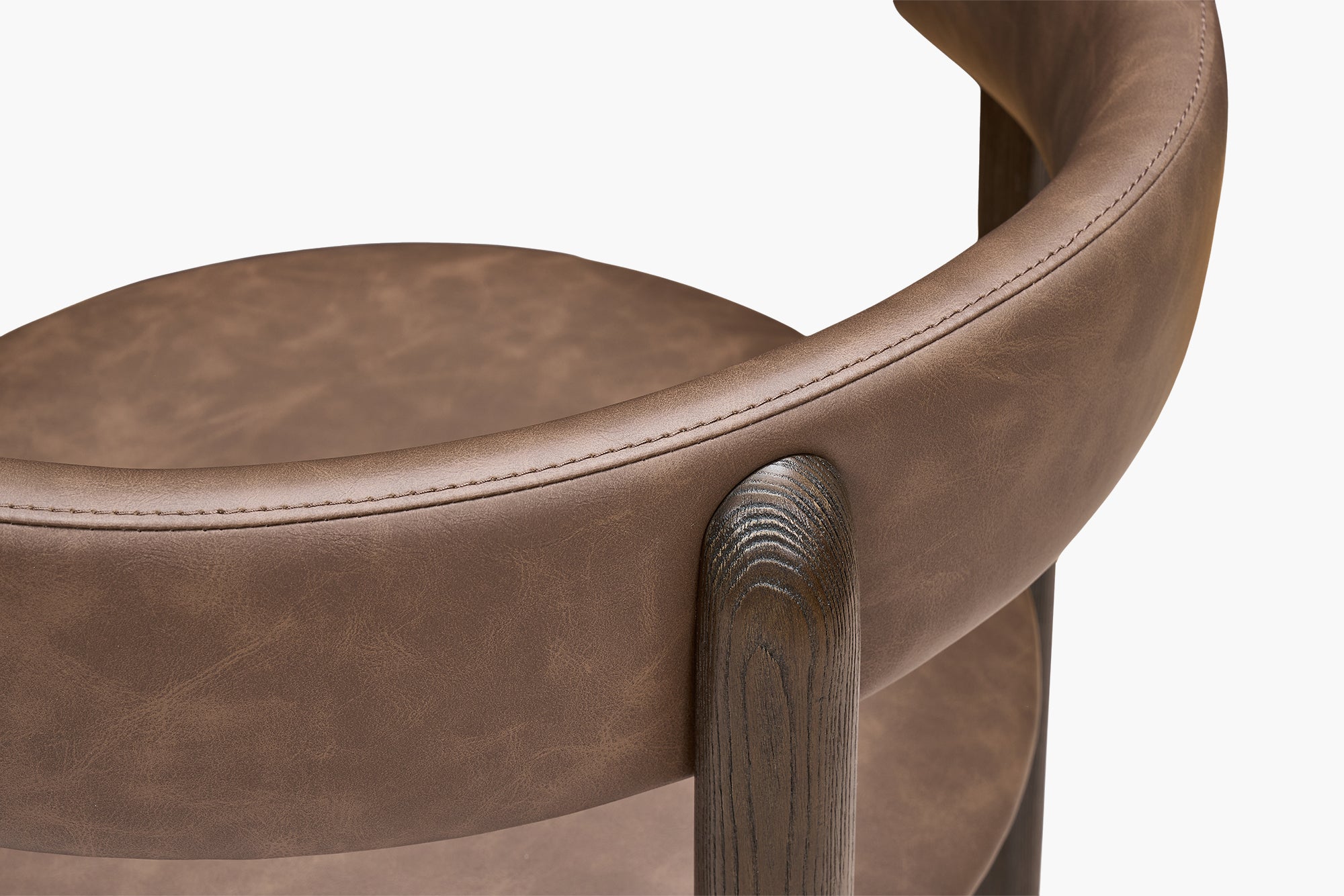 Aged Saddle Bellino Dining Chair with Americano Ash Timber Legs