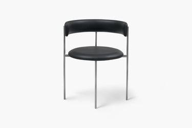 Midnight Black Bellino Dining Chair Stainless Steel Legs