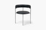 Midnight Black Bellino Dining Chair Stainless Steel Legs