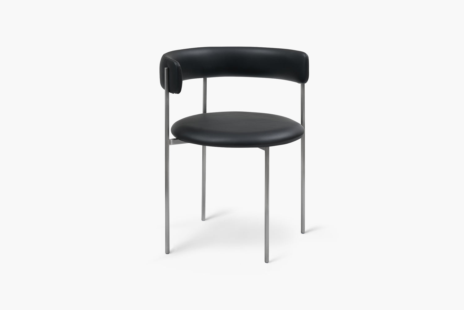 Midnight Black Bellino Dining Chair Stainless Steel Legs