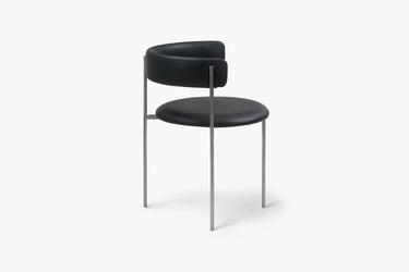 Midnight Black Bellino Dining Chair Stainless Steel Legs