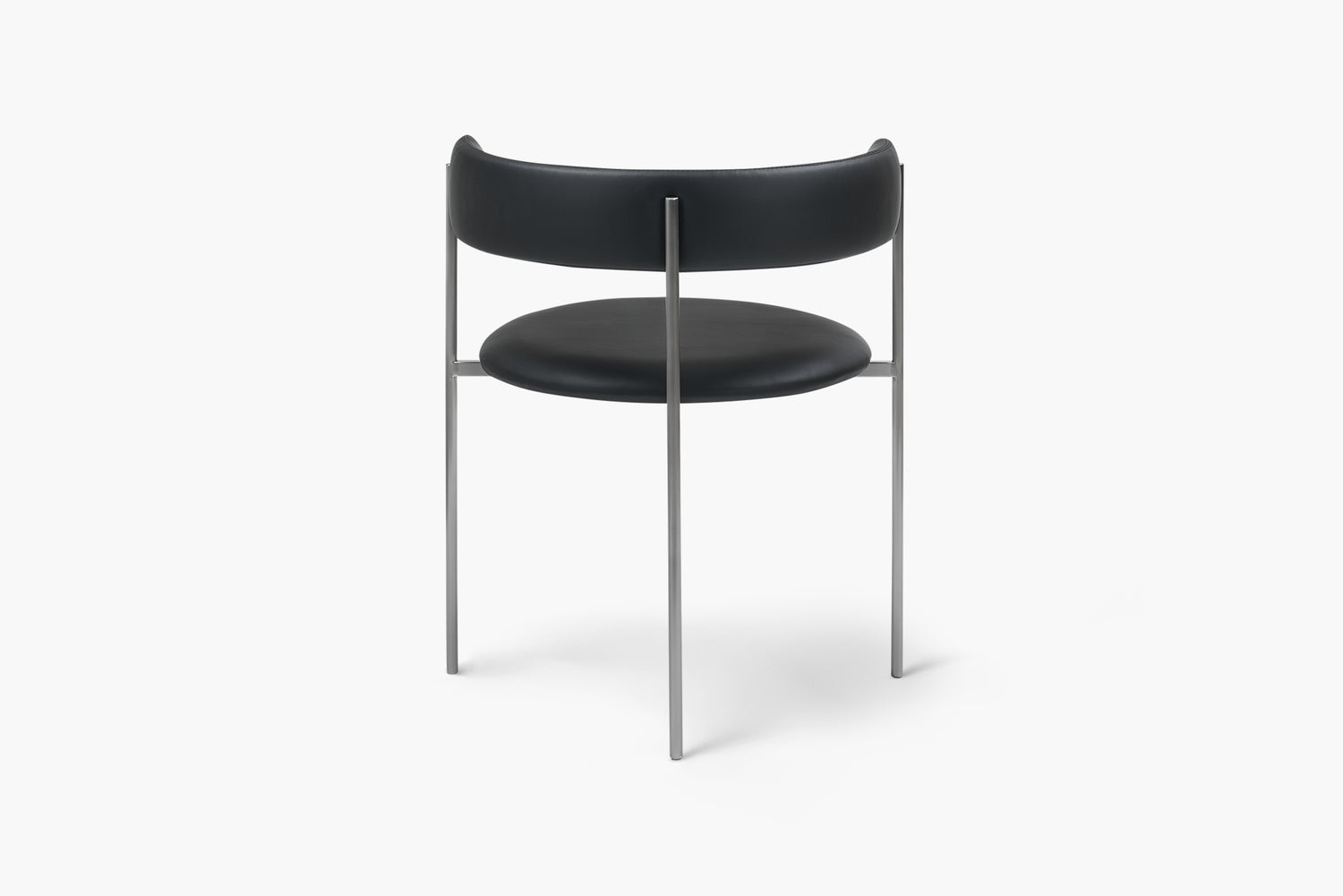 Midnight Black Bellino Dining Chair Stainless Steel Legs