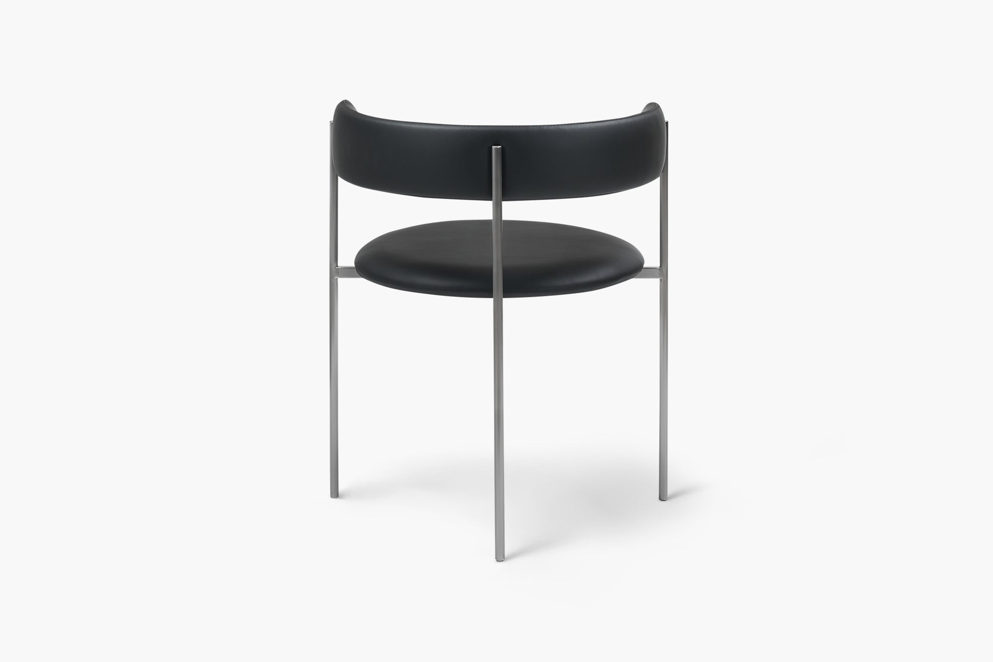 Midnight Black Bellino Dining Chair Stainless Steel Legs