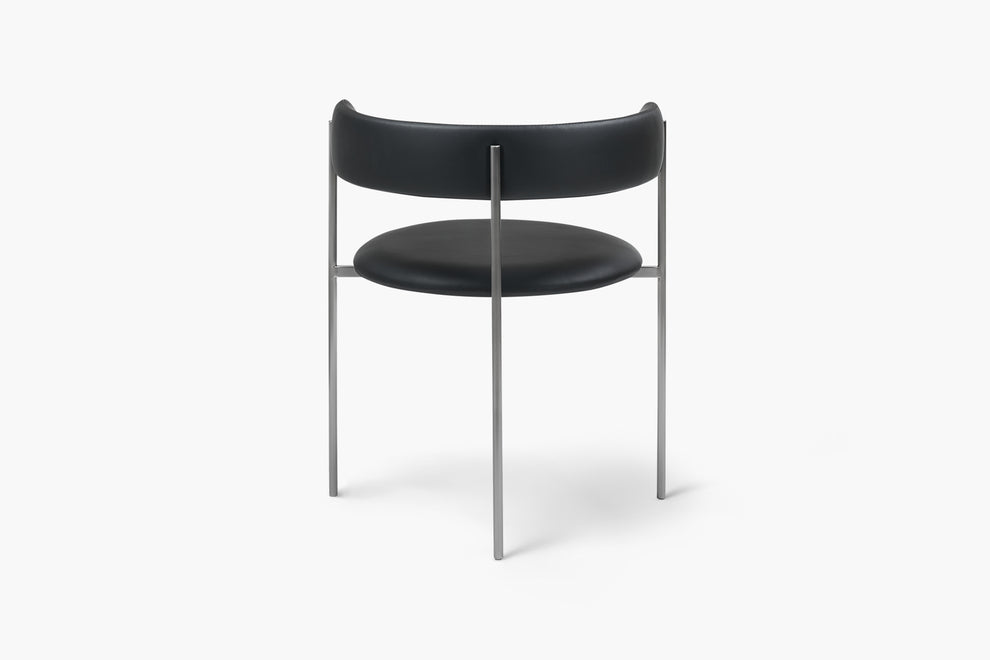 Midnight Black Bellino Dining Chair Stainless Steel Legs