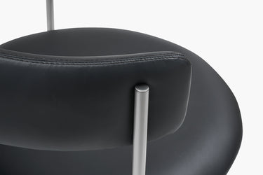 Midnight Black Bellino Dining Chair Stainless Steel Legs