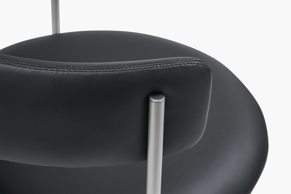 Midnight Black Bellino Dining Chair Stainless Steel Legs