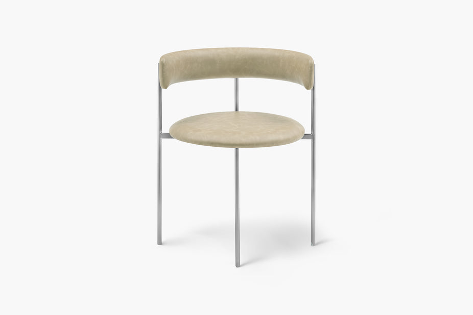 Olive Bellino Dining Chair Stainless Steel Legs