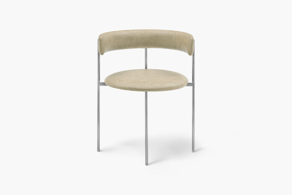 Olive Bellino Dining Chair Stainless Steel Legs