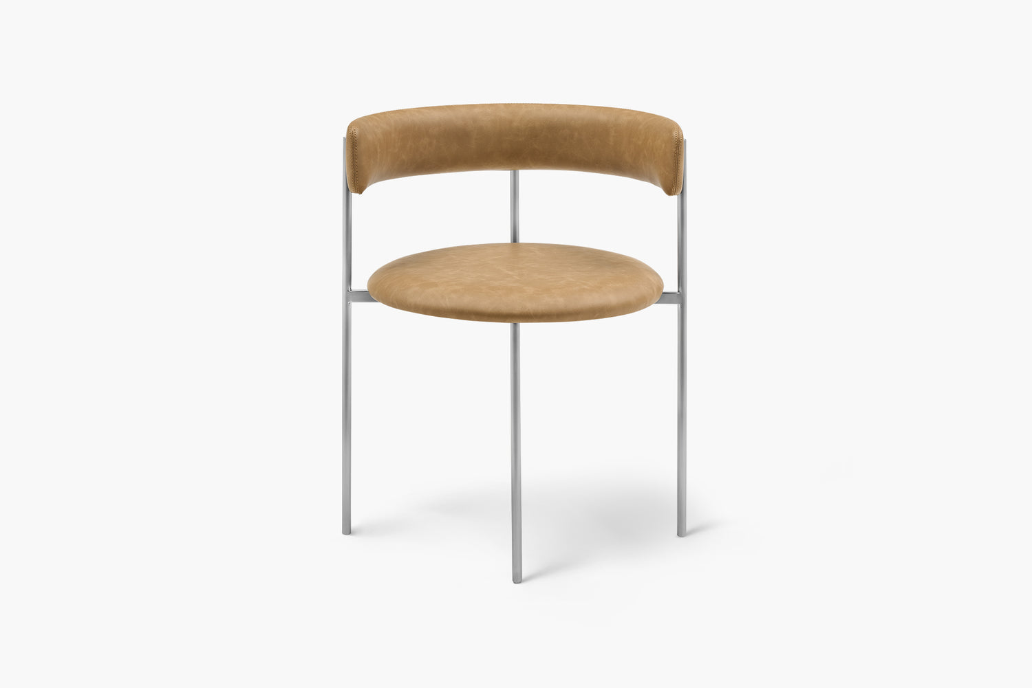 Tan Bellino Dining Chair Stainless Steel Legs