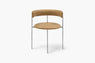 Tan Bellino Dining Chair Stainless Steel Legs