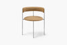 Tan Bellino Dining Chair Stainless Steel Legs