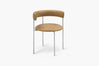 Tan Bellino Dining Chair Stainless Steel Legs