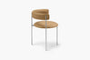 Tan Bellino Dining Chair Stainless Steel Legs