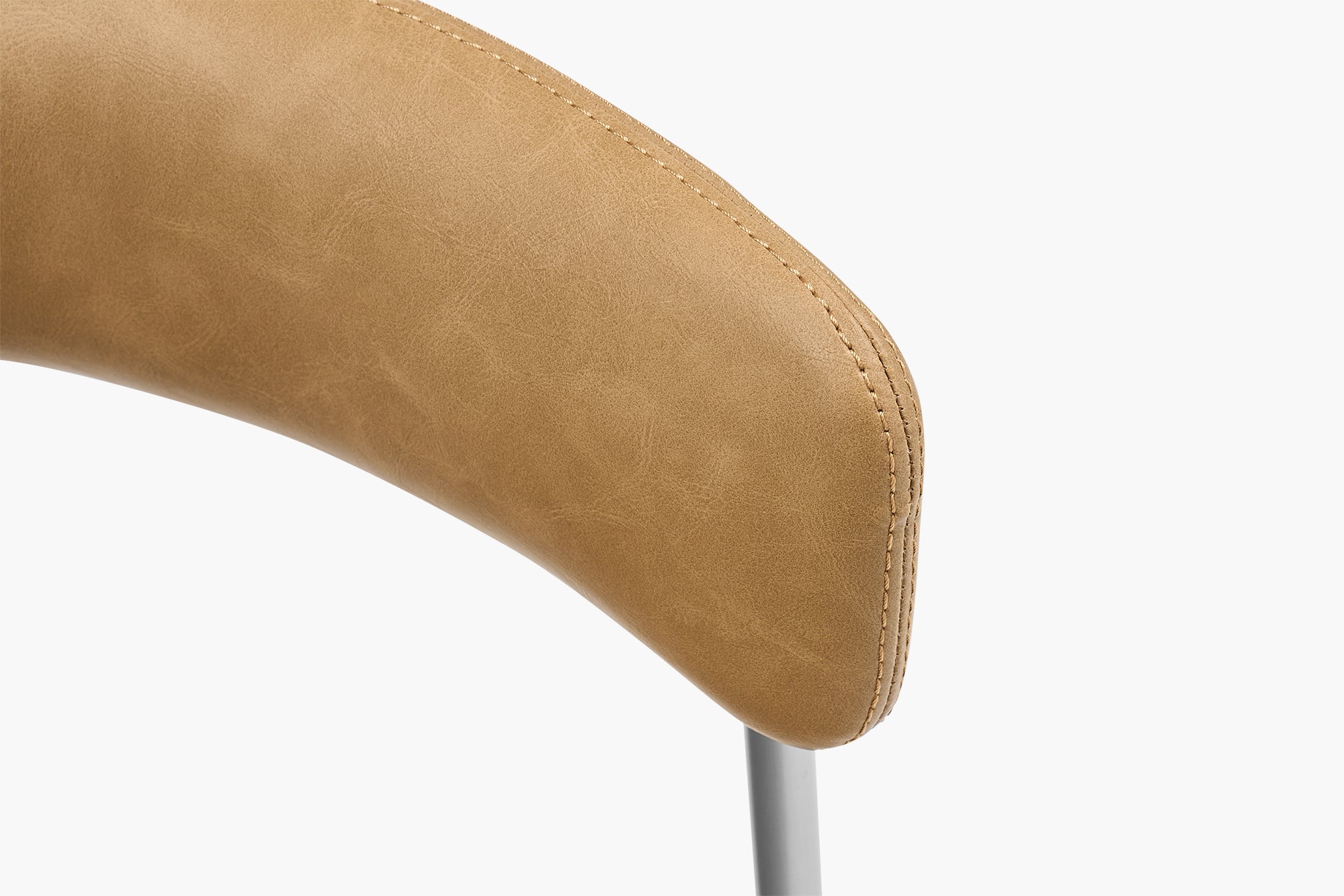Tan Bellino Dining Chair Stainless Steel Legs
