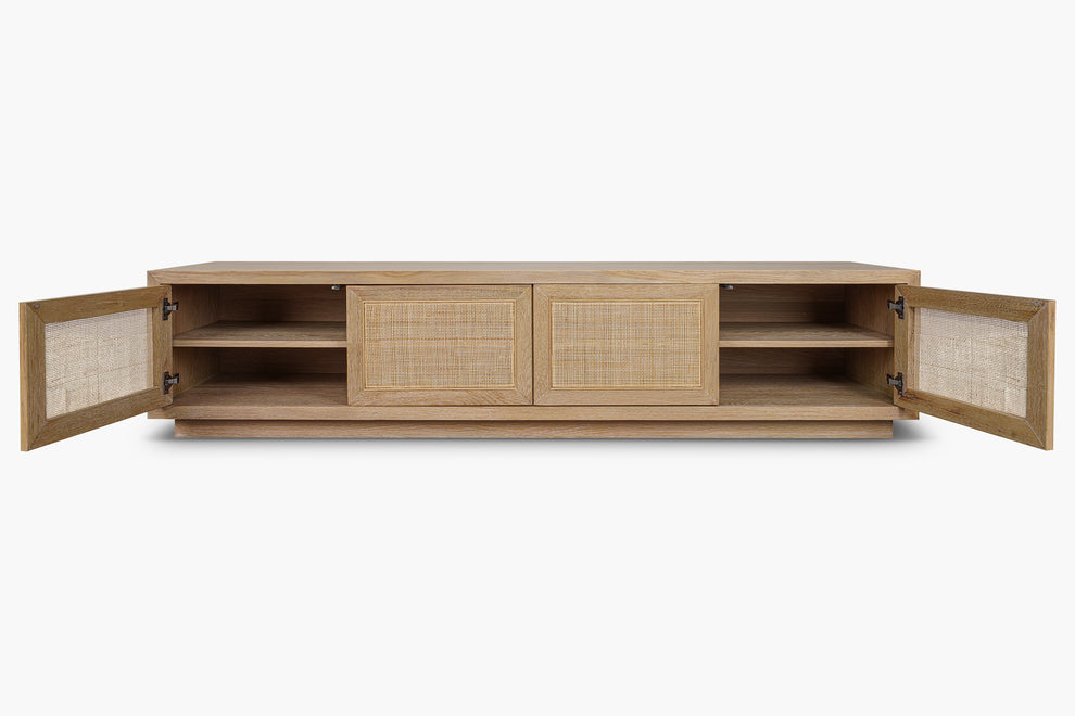 Washed Oak Bosca 4 Door Entertainment Unit