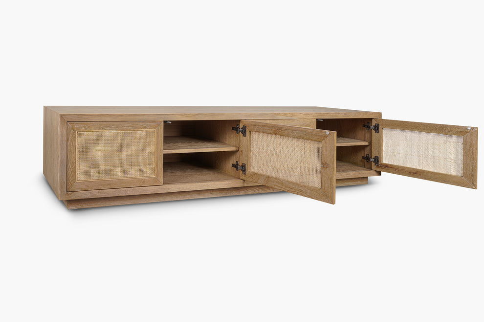 Washed Oak Bosca 4 Door Entertainment Unit