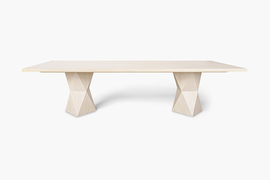 Cass White Helix Rectangular Dining Table