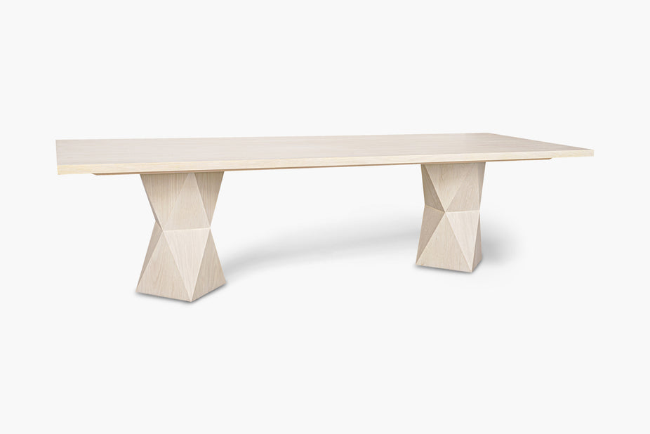 Cass White Helix Rectangular Dining Table