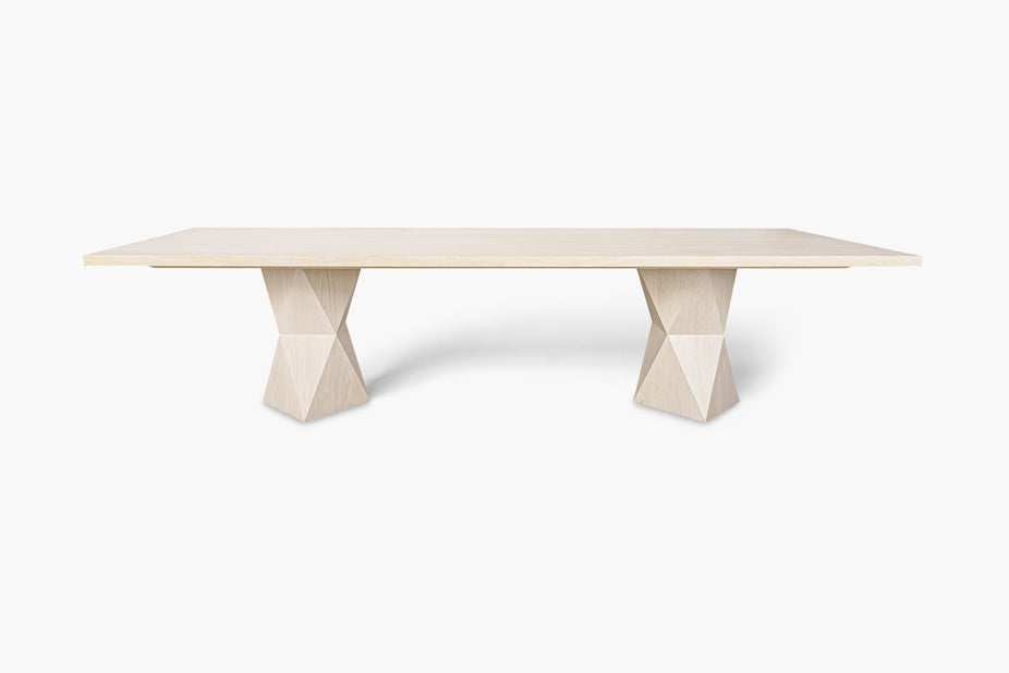Cass White Helix Rectangular Dining Table