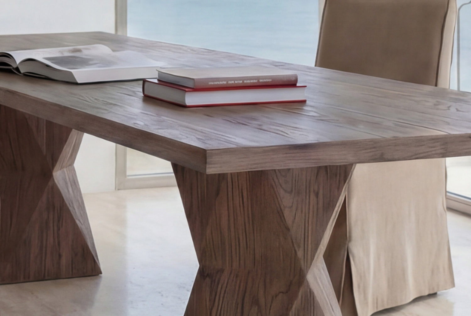 Rustic Helix Rectangular Dining Table