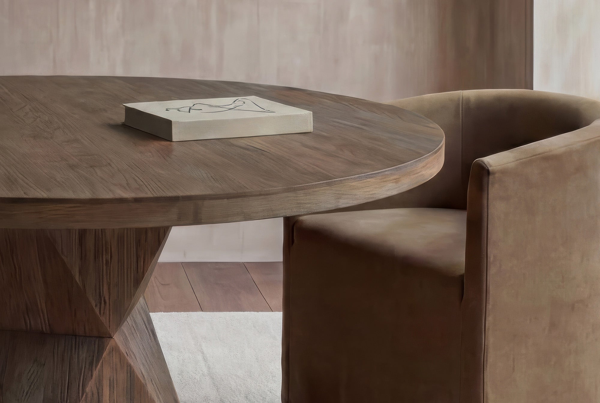 Rustic Helix Round Dining Table
