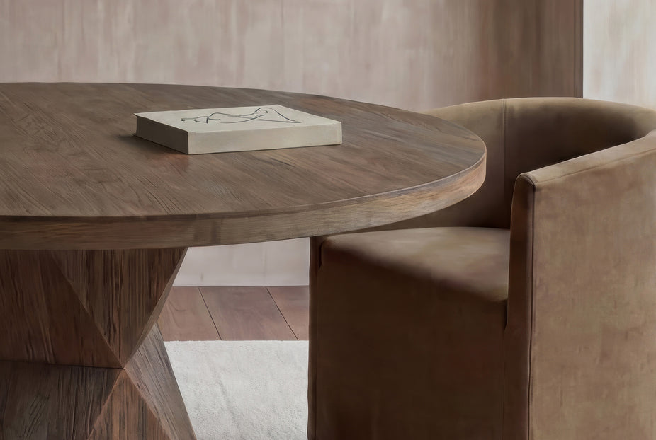 Rustic Helix Round Dining Table