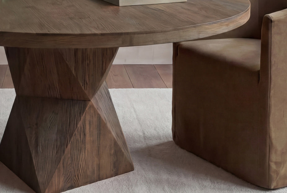 Rustic Helix Round Dining Table