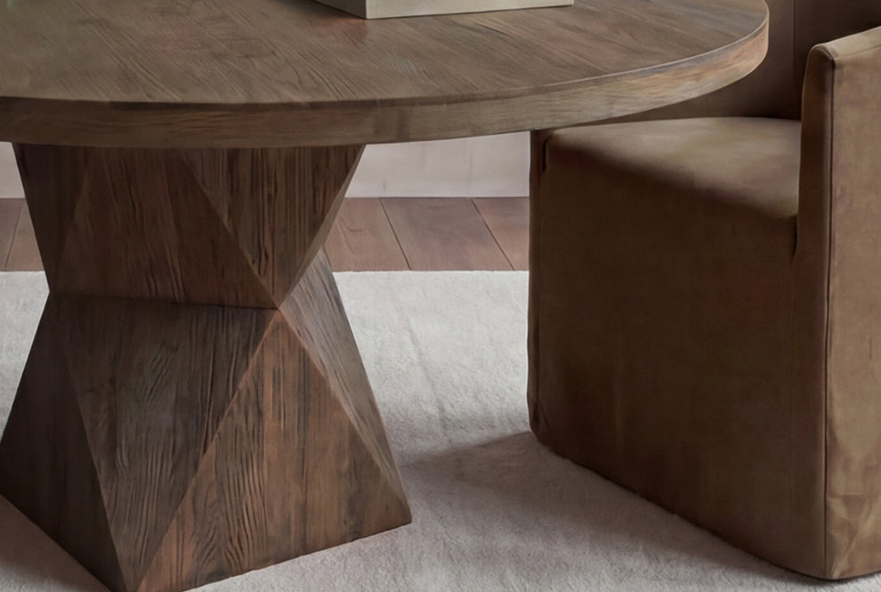 Rustic Helix Round Dining Table