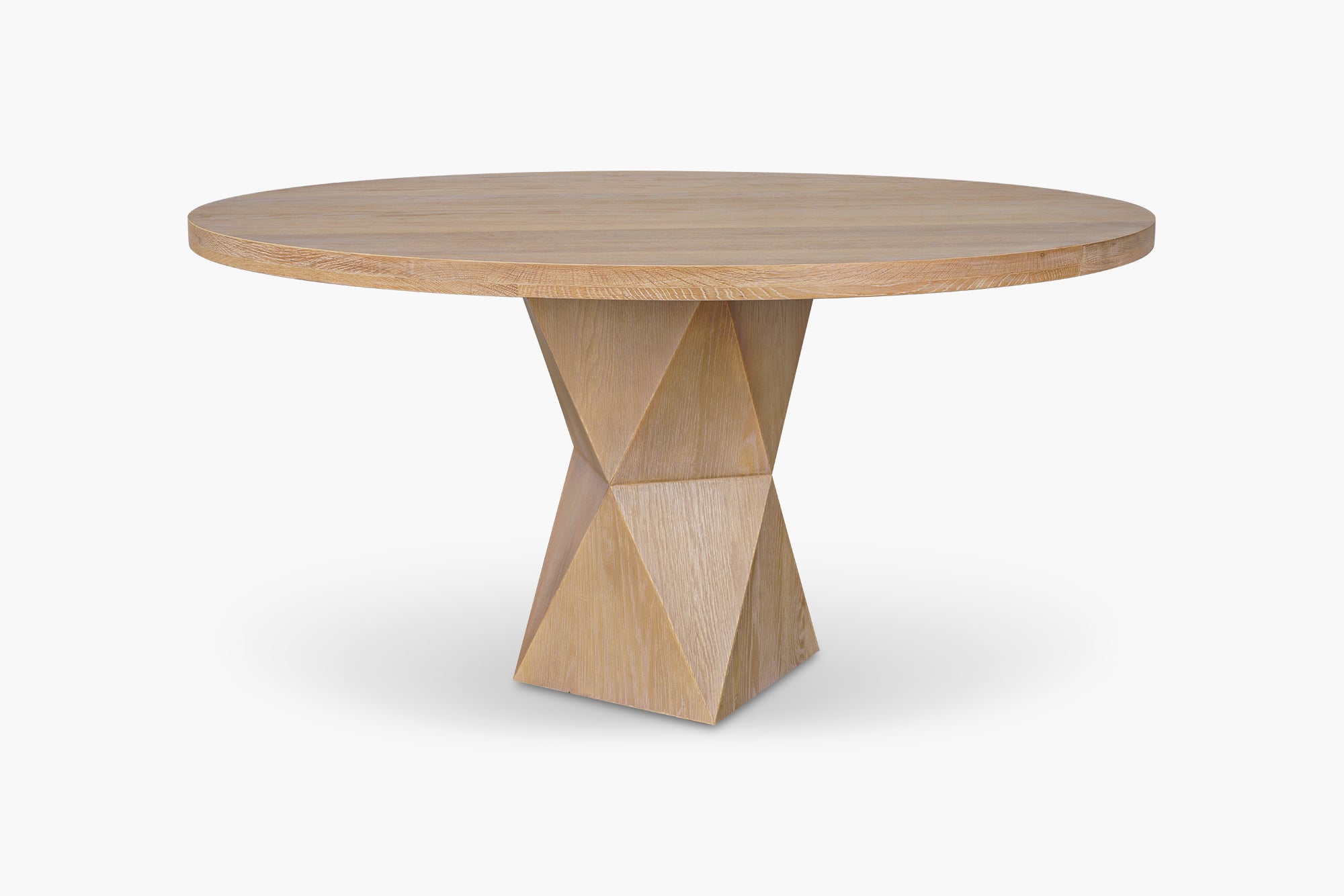 Washed Oak Helix Round Dining Table