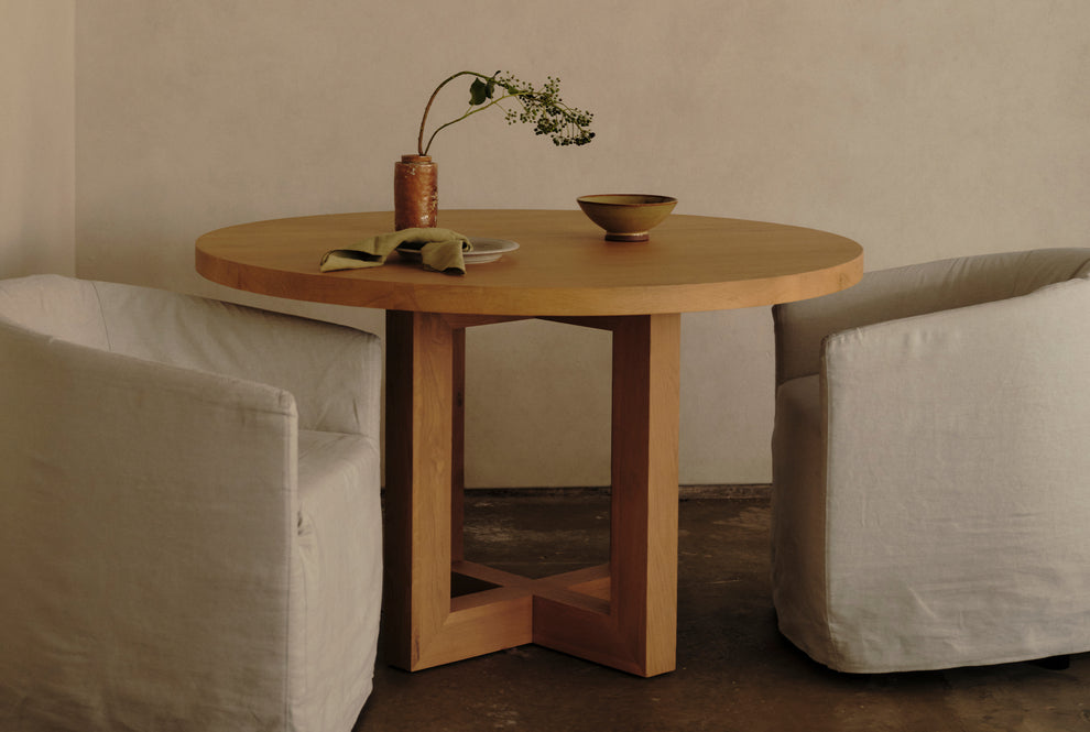 Oak Global Round Dining Table