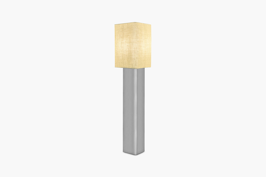 Raw Linen Shade Prism Floor Lamp