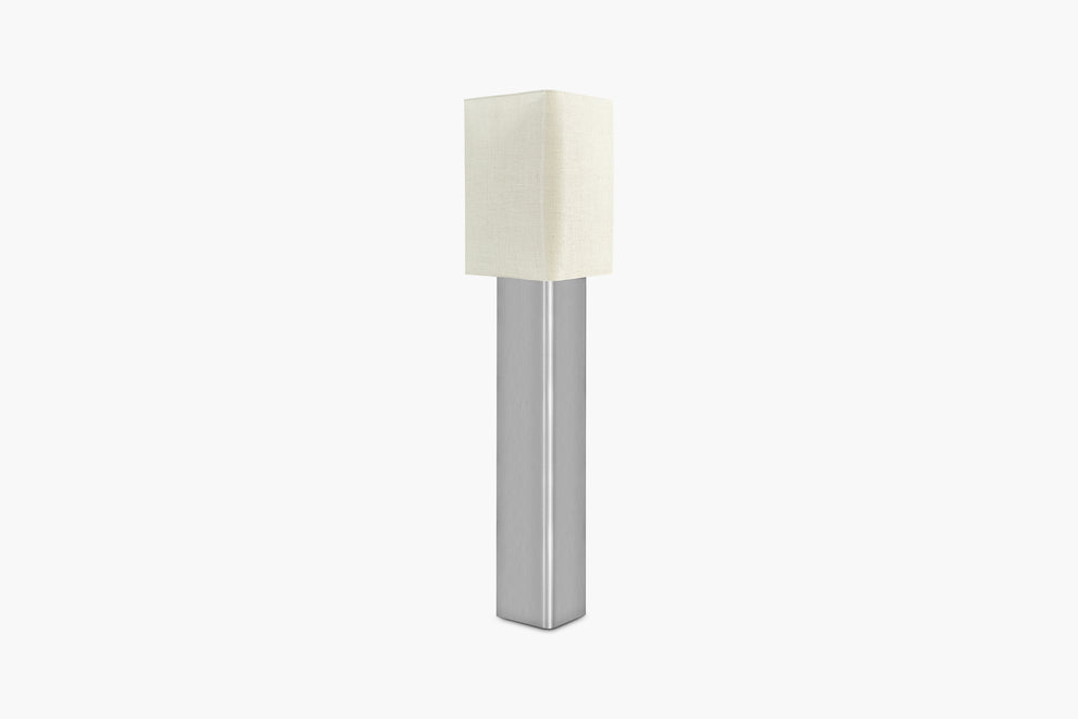 Raw Linen Shade Prism Floor Lamp