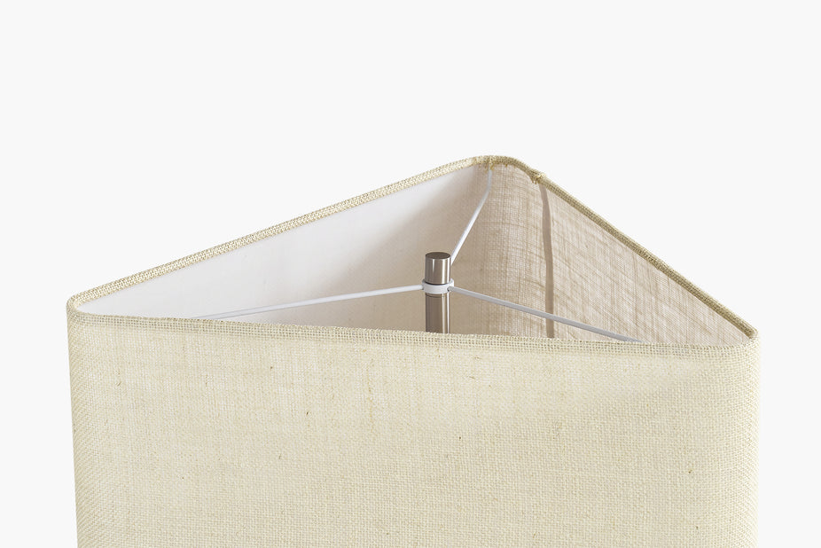 Raw Linen Shade Prism Floor Lamp